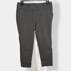 LOFT Black White Medallion Print Julie Skinny Pant 4P‎